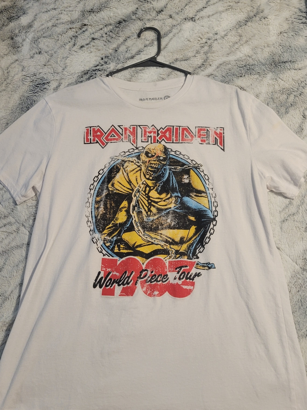 1980 World Piece Tour Graphic Tee - White Iron Maiden